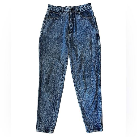 Vtg 80s Stefano acid wash jeans 12 High Rise Straight Leg Mom jean Tapered - Picture 3 of 11